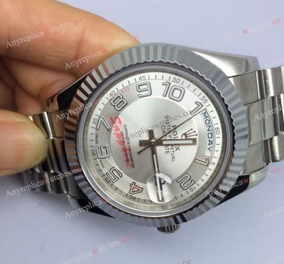 Rolex Day-Date Polished Stainless Steel Presidential White Dial Watch 41 MM